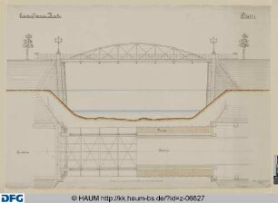 Eiserne Chaussee-Brücke - Aufriss und Grundriss