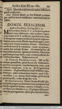 Domin. Sexagesim. Epist. 2. Cor. XI. 19-fin. Cap. XII. 1-9