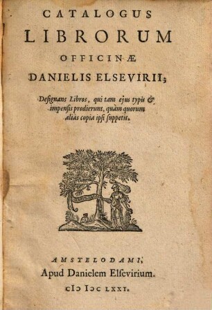 Catalogus Librorum Officinae Danielis Elsevirii