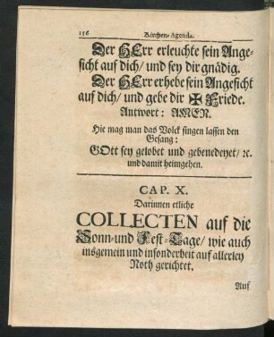 Cap. X. Darinnen etliche Collecten auf die Sonn- und Fest-Tage, wie auch insgemein und insonderheit auf allerley Noth gerichtet.