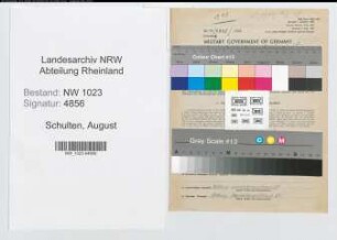 Entnazifizierung August Schulten , geb. 01.07.1907 (Sparkassenangest.)