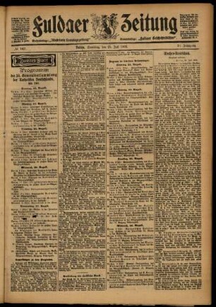 Zweite Ausgabe vom Samstag, den 25. Juli 1903.