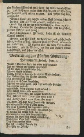 Vorbereitung zur Fünften Abtheilung: