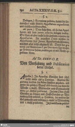 Ad Tit. XXXIV. O. R. Von Verfaßung und Publication derer Urthel