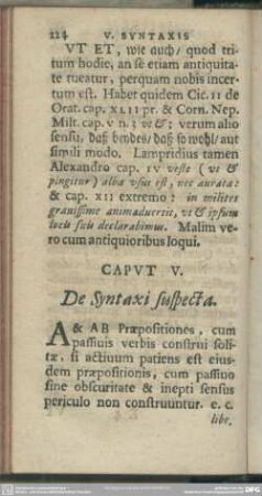 Caput V. De Syntaxi suspecta