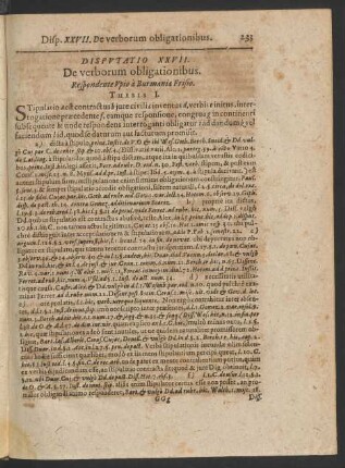Disputatio XXVII. De verborum obligationibus