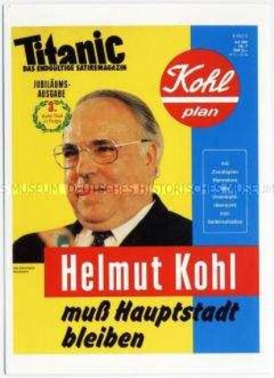 Satirische Postkarte zu Helmut Kohl