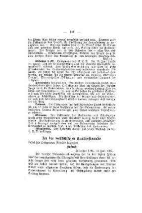 An die westfälischen Bundesfreunde