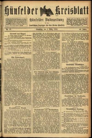 Ausgabe vom Samstag, den 03. März 1923.