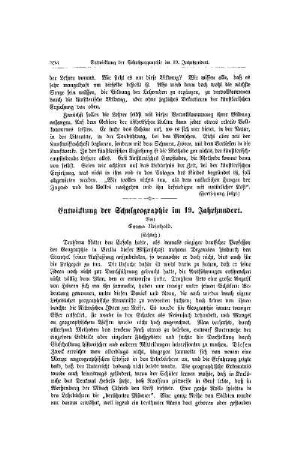 Entwicklung der Schulgeographie im 19. Jahrhundert : (Schluß)