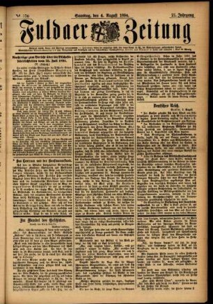 Ausgabe vom Samstag, den 04. August 1894.