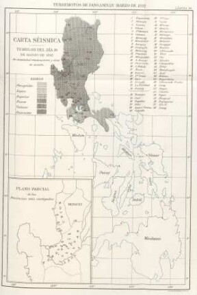 Lámina III. Terremotos de Pangasinán - Marzo de 1892