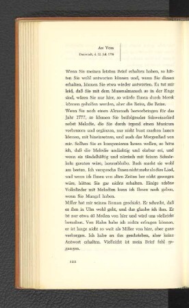 An Voss Darmstadt, den 12. Juli 1776