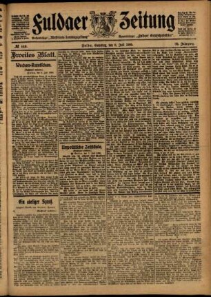 Zweite Ausgabe vom Samstag, den 08. Juli 1905.
