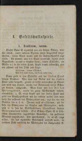 I. Gesellschaftsspiele.
