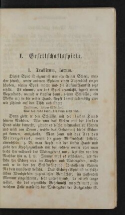 I. Gesellschaftsspiele.