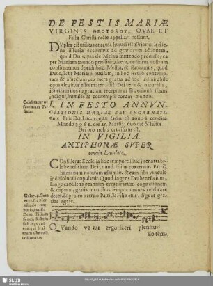 In festo annunciationis Mariae