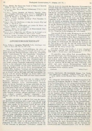 70-71 [Rezension] Schulz, Hans-Joachim, Die byzantinische Liturgie