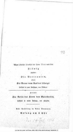 Die Vertrauten, oder: Die Braut vom Rock des Königs