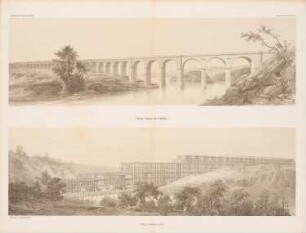 Neiße-Viadukt, Görlitz: Perspektivische Ansichten (aus: Atlas zur Zeitschrift für Bauwesen, hrsg. v. G. Erbkam, Jg. 5, 1855)