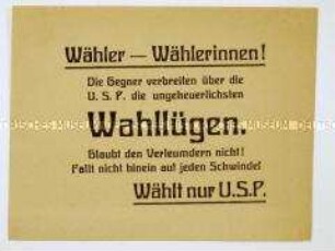 Wahlaufruf der USPD