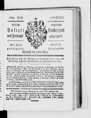11tes Stück., Ausgabe vom 17. März 1784