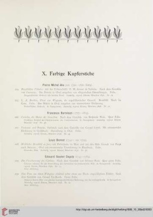 X. Farbige Kupferstiche (Nr. 224 - 259)