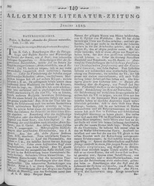 Annales des sciences naturelles. T. 1-3. Paris: Bechet 1824 (Fortsetzung der im vorigen Stück abgebrochenen Rezension)