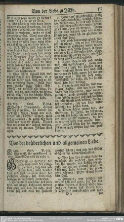 Von der brüderlichen und allgemeinen Liebe