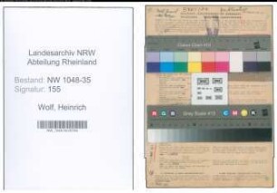 Entnazifizierung Heinrich Wolf , geb. 01.08.1886 (Verleger)