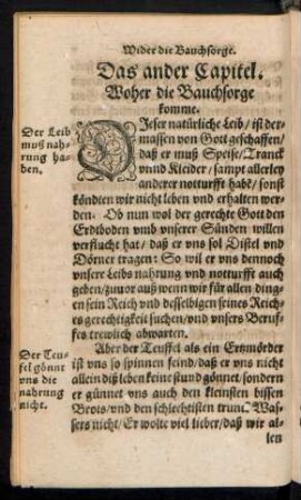 Das ander Capitel. Woher die Bauchsorge komme.