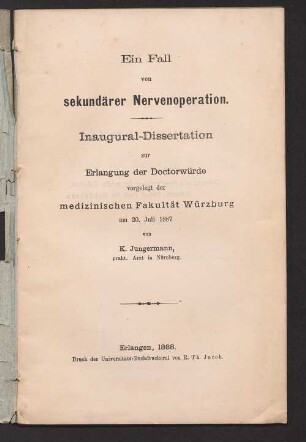 Ein Fall von sekundärer Nervenoperation