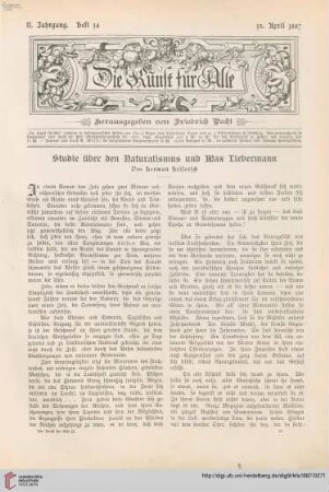 Studie über den Naturalismus und Max Liebermann, [1]