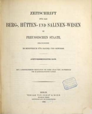 Zeitschrift für das Berg-, Hütten- und Salinenwesen im Deutschen Reich, 38. 1890