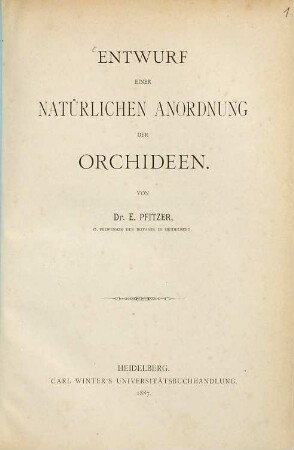 Entwurf einer natürlichen Anordnung der Orchideen