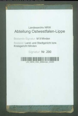 Vormundschaft des Gustav Brunswick (Schichtung). Handakten des Justizkommissars Koch