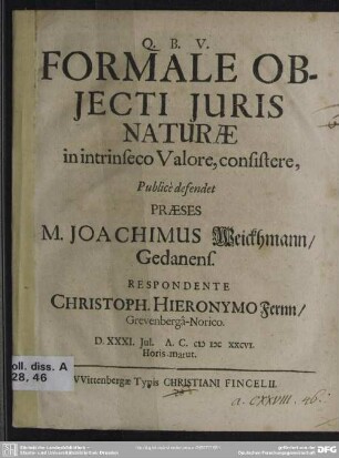 Formale objecti juris naturae