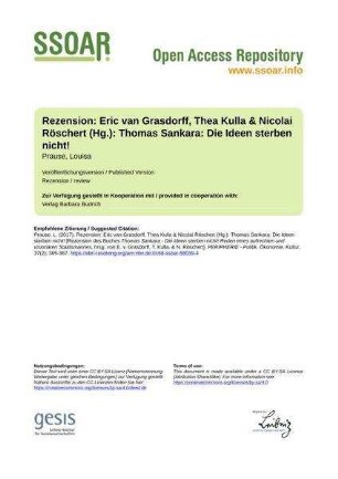 Rezension: Eric van Grasdorff, Thea Kulla & Nicolai Röschert (Hg.): Thomas Sankara: Die Ideen sterben nicht!
