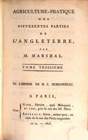 Agriculture-pratique des différentes parties de l'Angleterre, 3