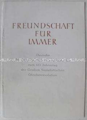 Dokumentation zur Festkundgebung deutscher Naturwissenschaftler und Techniker anlässlich des 40. Jahrestages der Oktoberrevolution