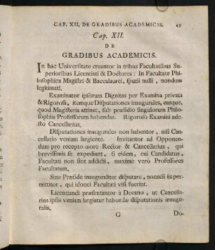 XII. De Gradibus Academicis.