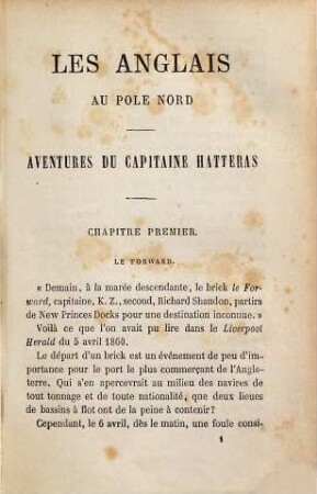 Les Anglais au Pôle Nord : aventures du capitaine Hatteras