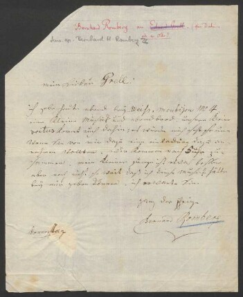 Brief an Eduard Grell : o.D.