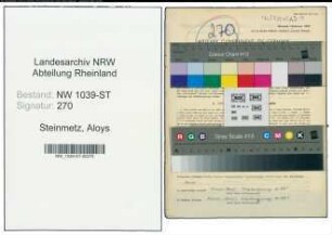 Entnazifizierung Aloys Steinmetz , geb. 01.03.1902 (Stadtangestellter)