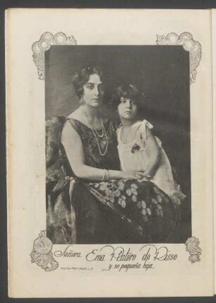 [Retrato de] Señora Ema Platero de Risso y su pequeña hija : Foto - Frangella
