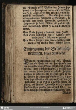 Einseegnung der Sechswoechnerinnen, deren Kind lebet