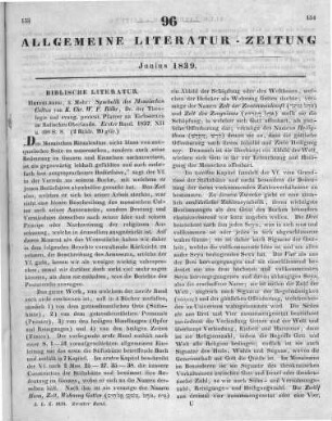 Bähr, K. C. W. F.: Symbolik des Mosaischen Cultus. Bd. 1. Heidelberg: Mohr 1837