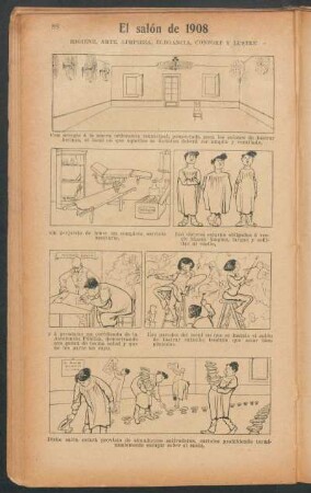 El salón de 1908 - [Cómic] : Higiene, arte, limpieza, elegancia, confort y lustre