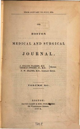 Boston medical and surgical journal. 90, 90. 1874