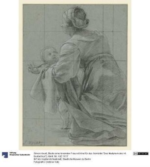 Studie einer knienden Frau mit Kind für das Gemälde "Das Martyrium des Hl. Eustachius")